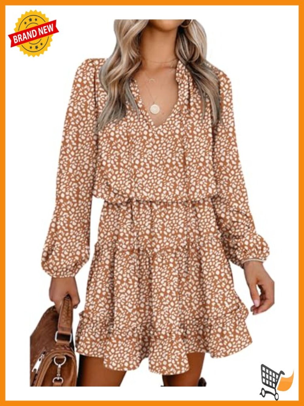 Long Sleeve Tie V Neck Ruffle Mini Dress Women Casual